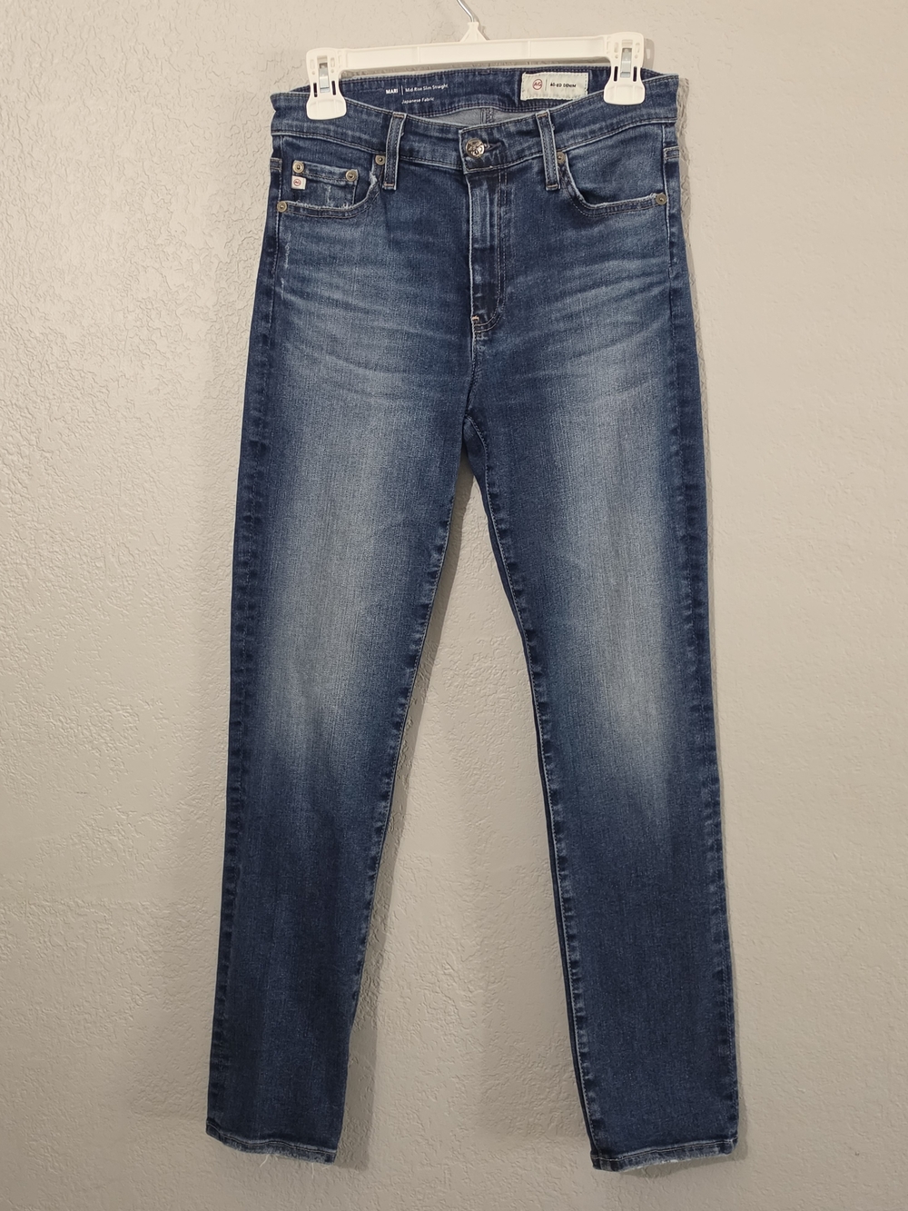 AG Adriano Goldschmeid Mari Mid Rise Slim Straight Dark Wash Womens 27